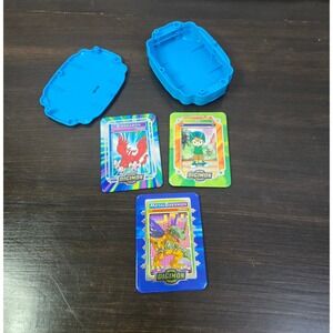 Vintage 2000‎ Digimon Metal Cards Lot MetalGreymon Birdramon TK with Blue Case
